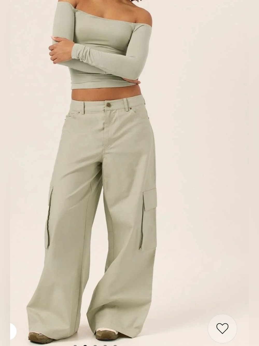 CSB Wide leg Cargo pants in Sage